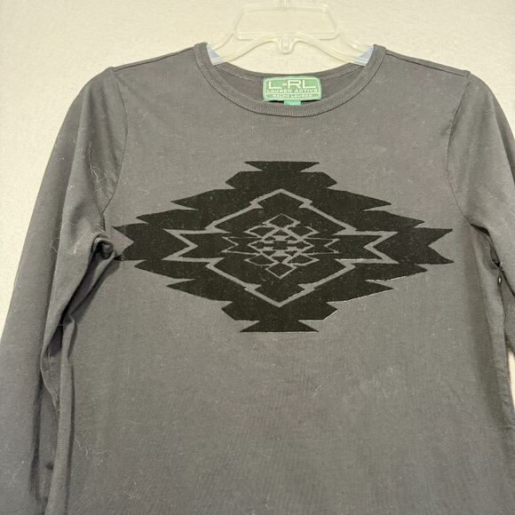 LRL Ralph Lauren Active Women's Top Size M Aztec Velvet Print Classic Preppy - Picture 3 of 5